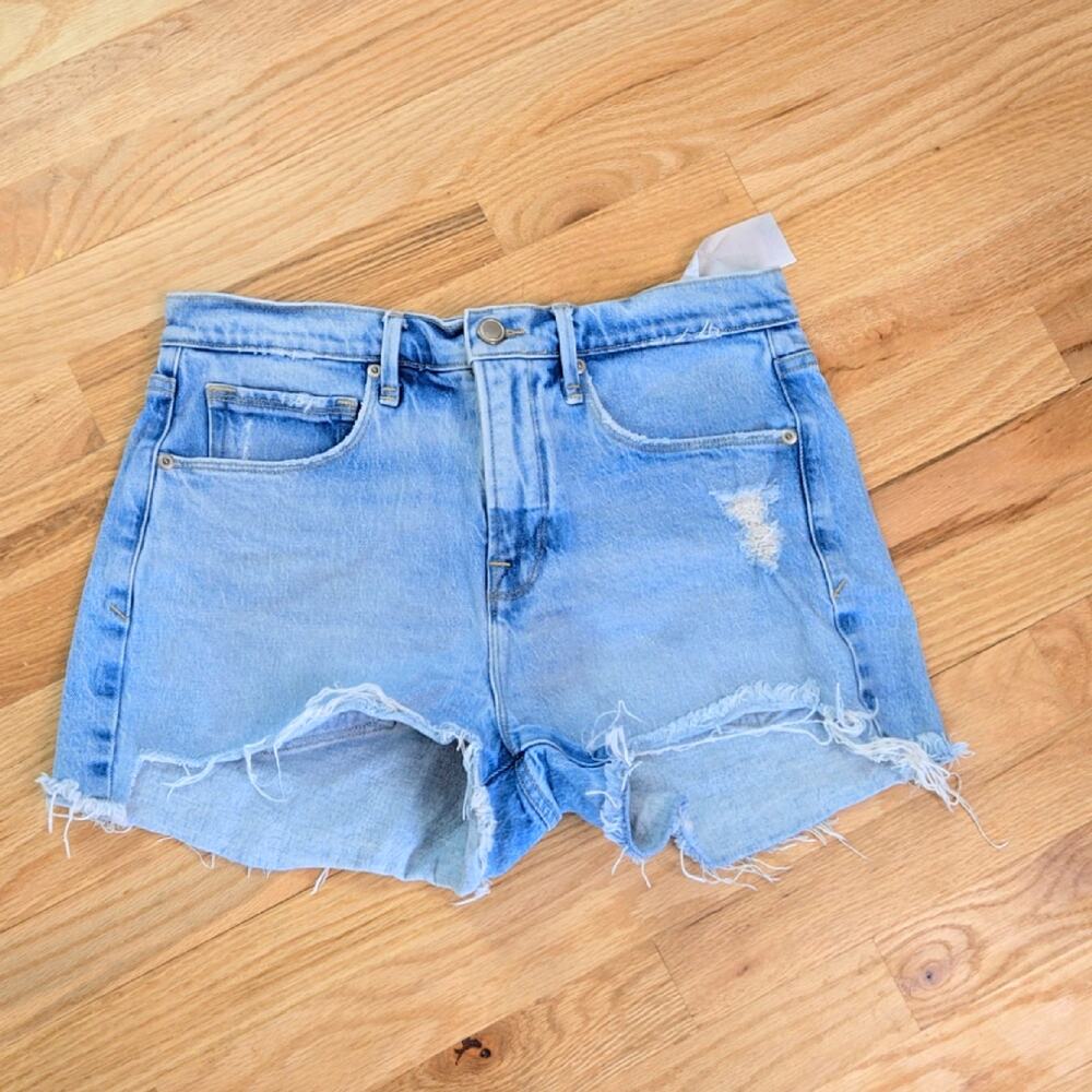 Good American women's Distressed Cut-Off Jeans Shorts size 2/26 - Picture 2 of 5
